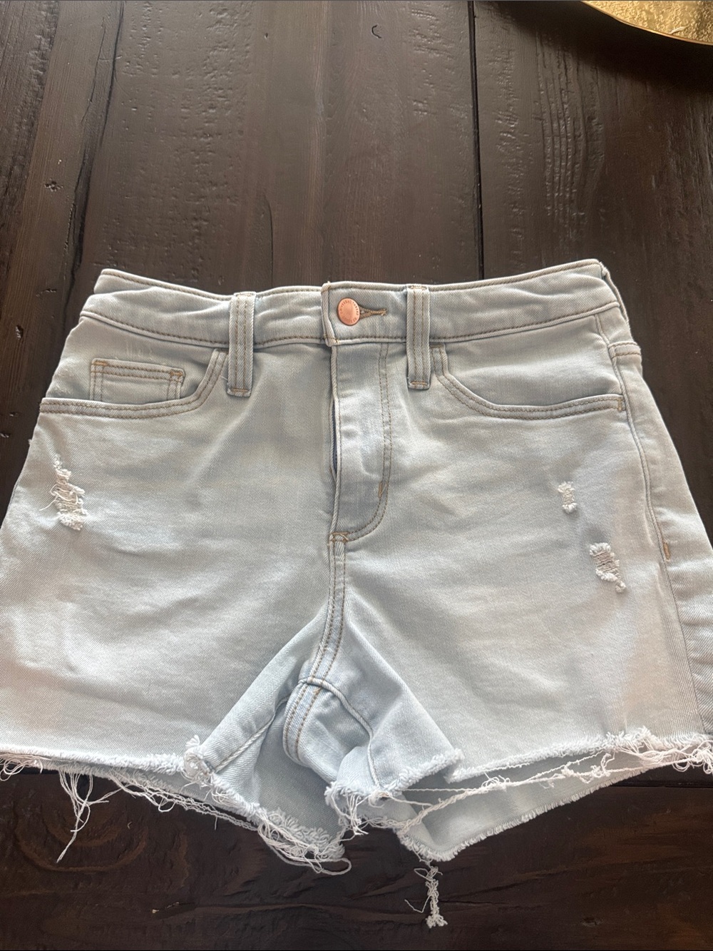 Universal Thread Light Blue Distressed High-Rise Jean Shorts